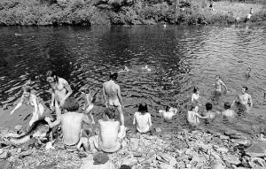 Skinny dipping at Woodstock, 1969. By Baron Wolman