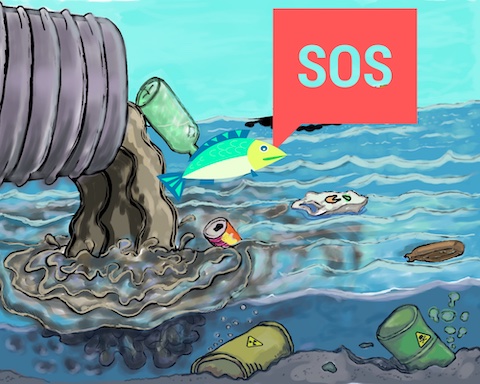 sos polluted river